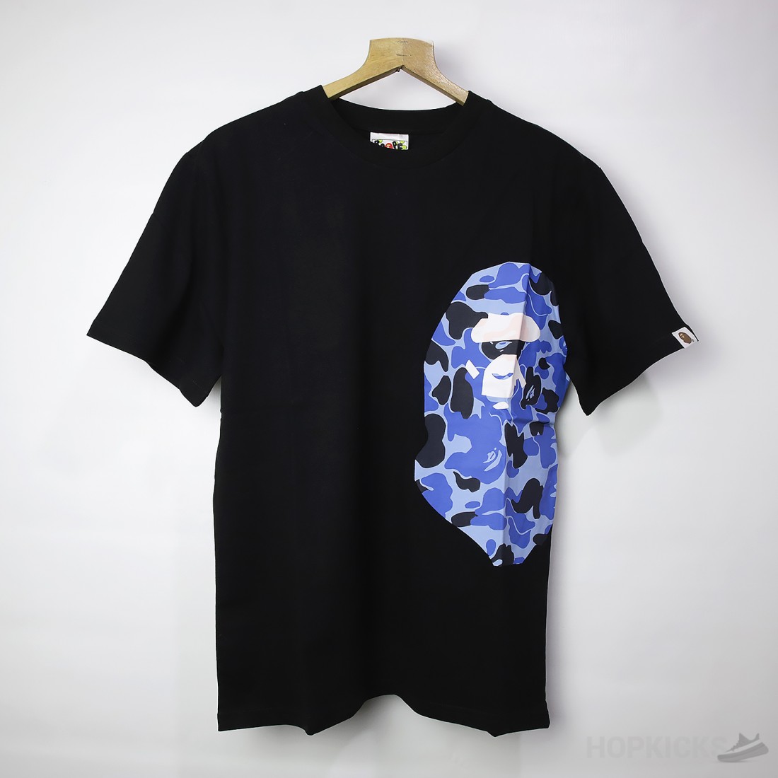 Blue camo bape t hot sale shirt